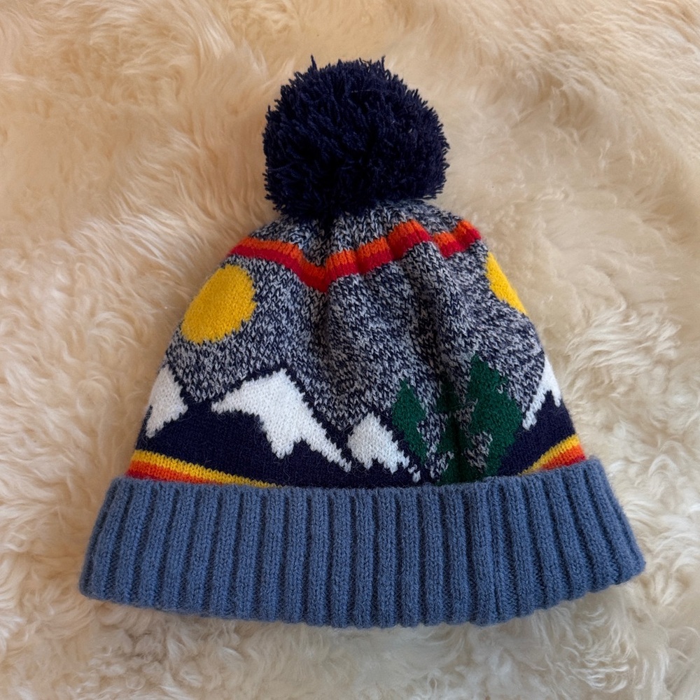 Colorful Kids Pom-Pom Beanie